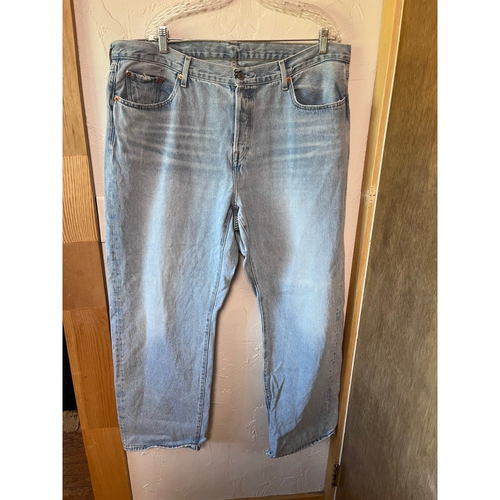 Levis Premium 501 90s Light Wash Straight Leg Button Fly Jeans 18W